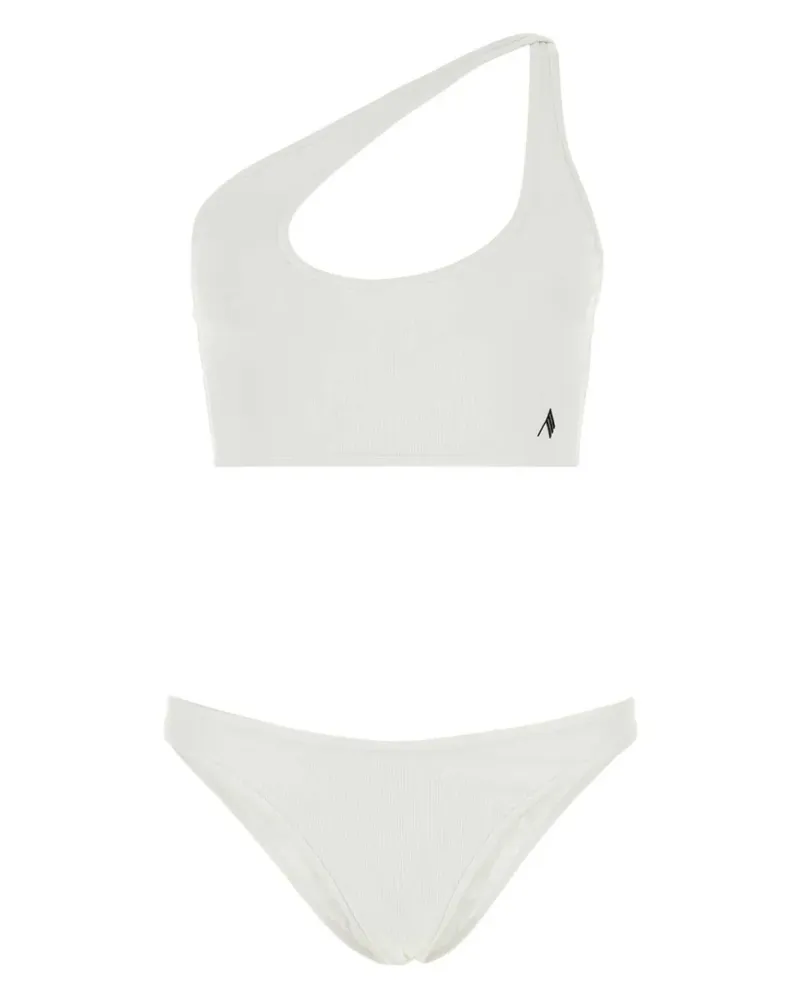ATTICO Gerippter Bikini mit Logo-Stickerei - Weiß Weiß