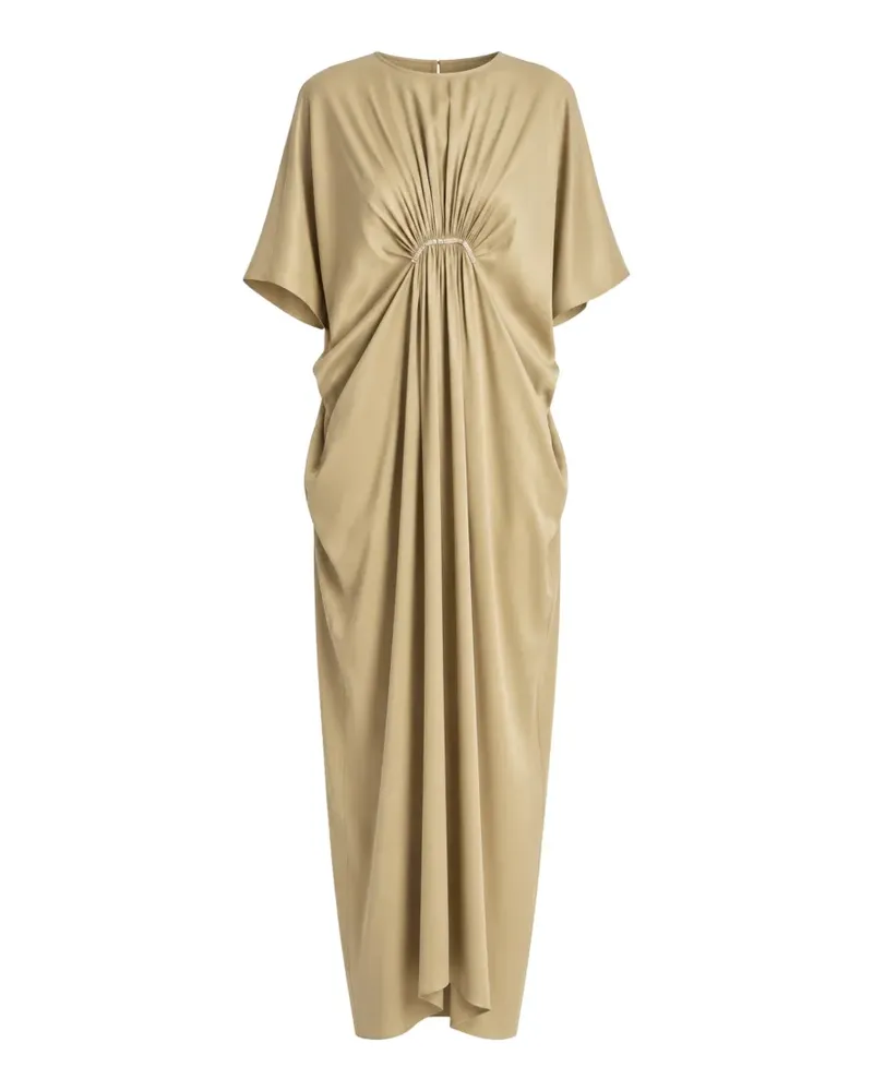 Irina Schrotter Kristallverziertes drapiertes Aysha Maxikleid - Nude Nude