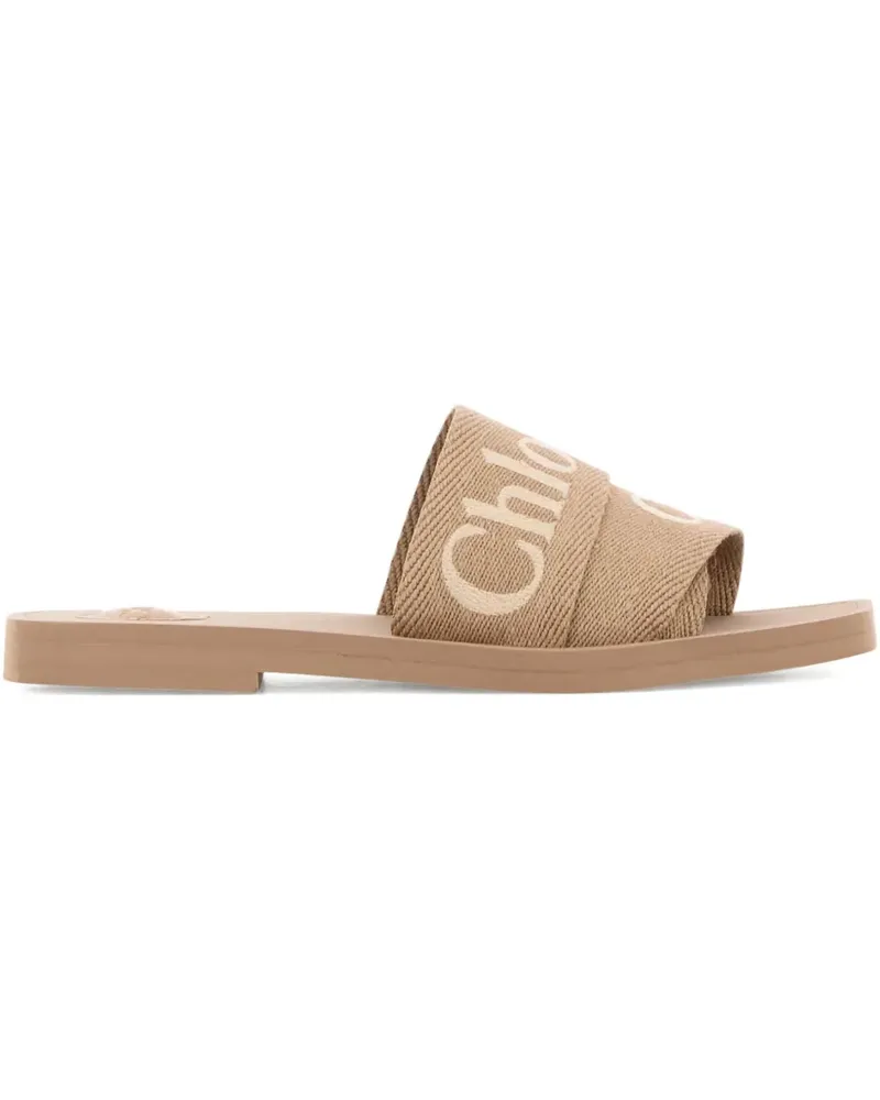 Chloé Woody Sandalen mit Logo-Jacquard - Braun Braun