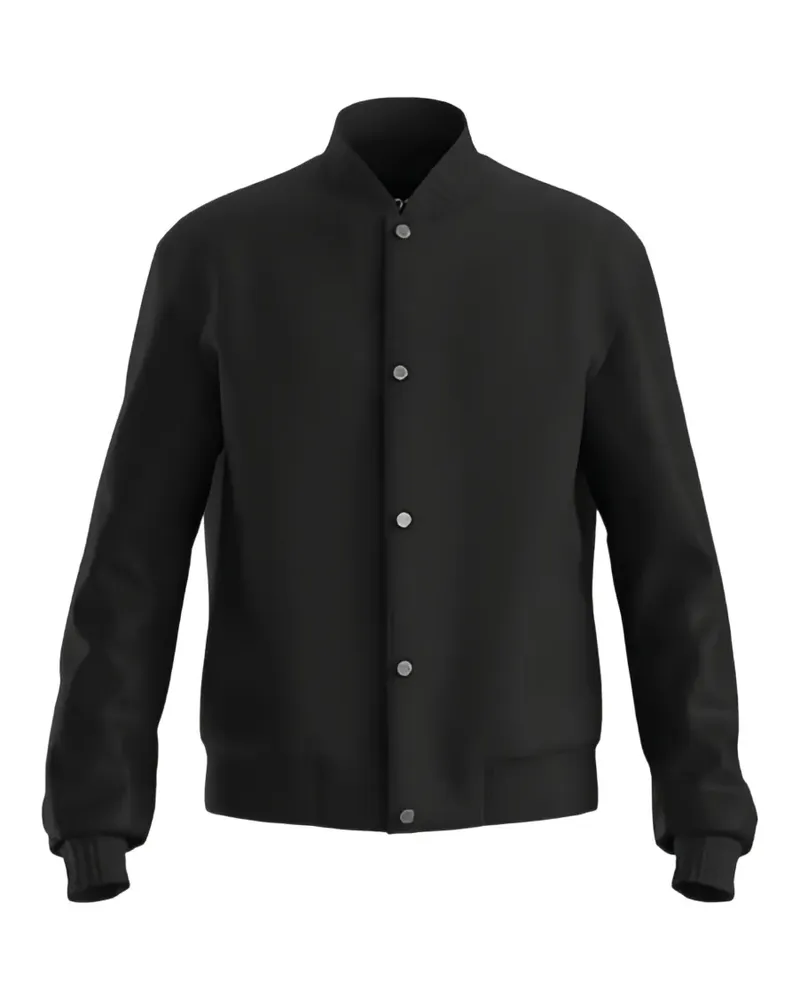 HUGO BOSS Wasserabweisende Jacke mit Ärmeln mit Monogrammmuster - Schwarz Schwarz