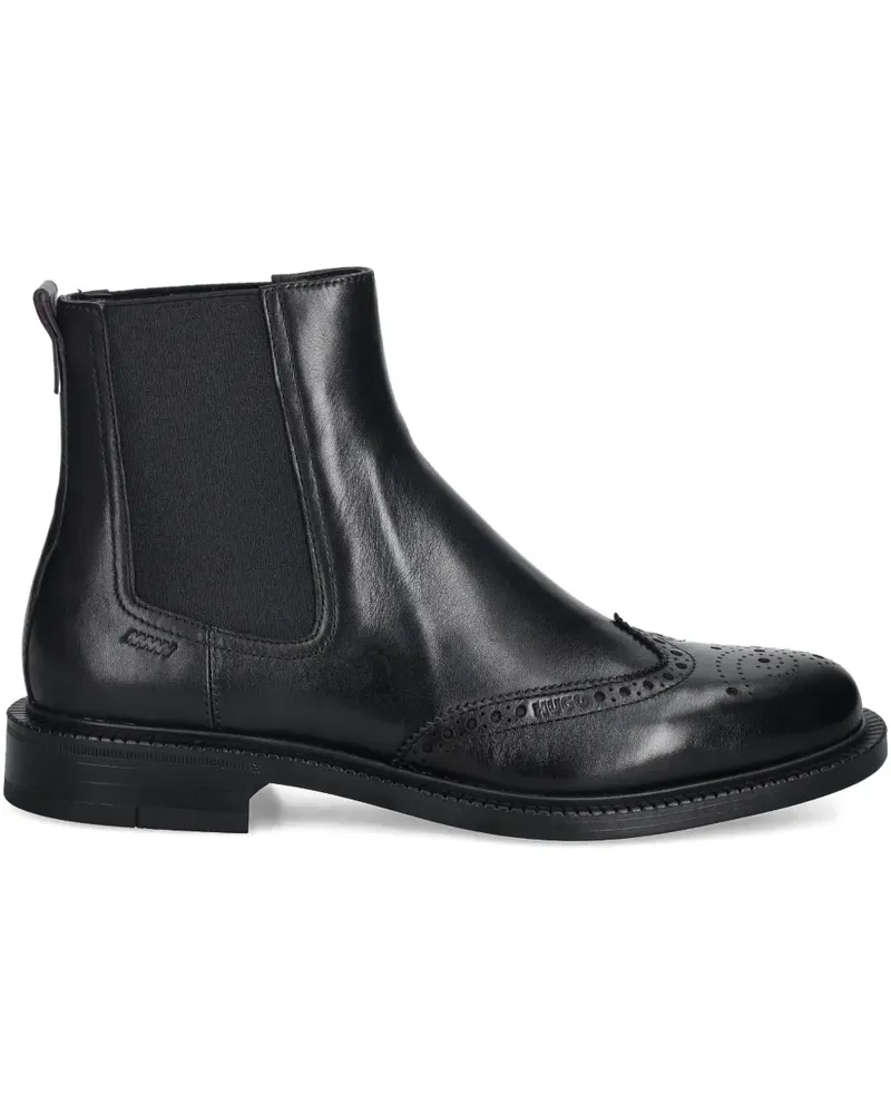 HUGO BOSS Lysander brogue-detail panel boots - Schwarz Schwarz