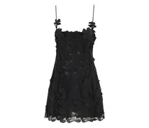 Minikleid aus Spitze mit Blumenmuster - Schwarz