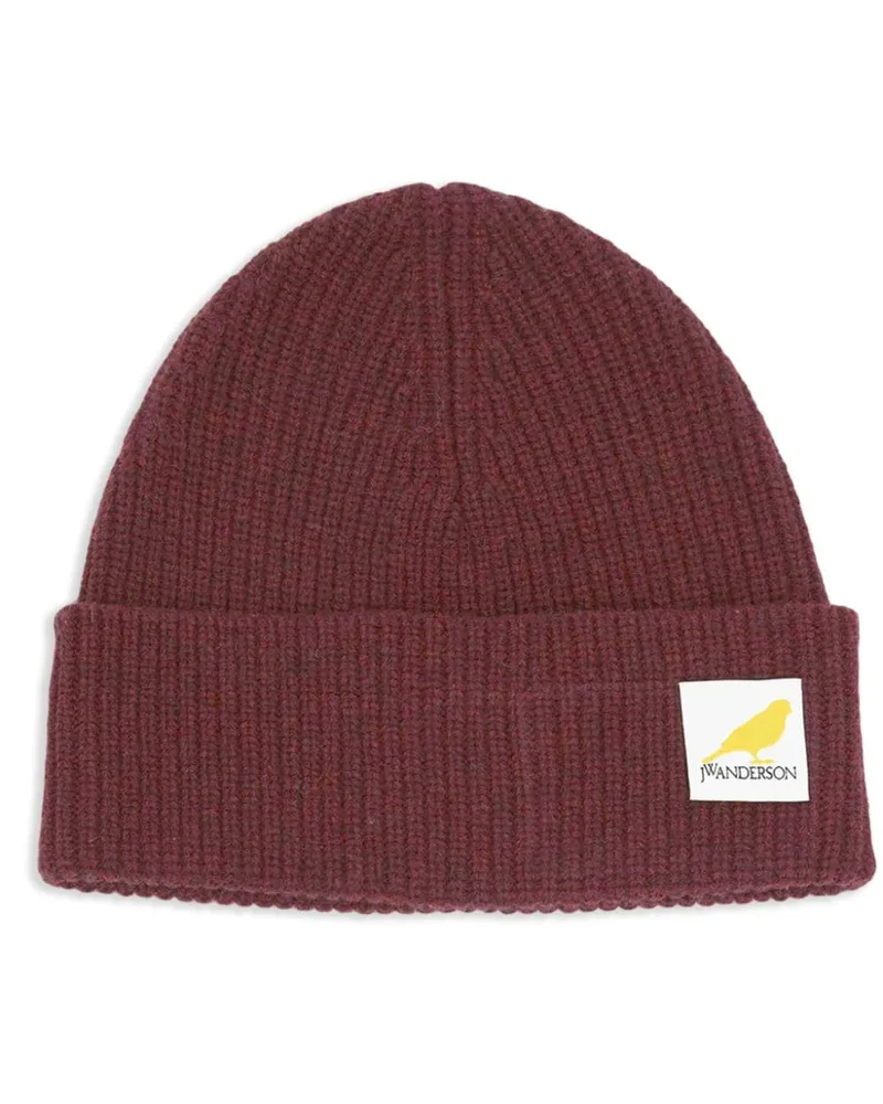 J.W.Anderson Beanie mit Logo-Patch Rot