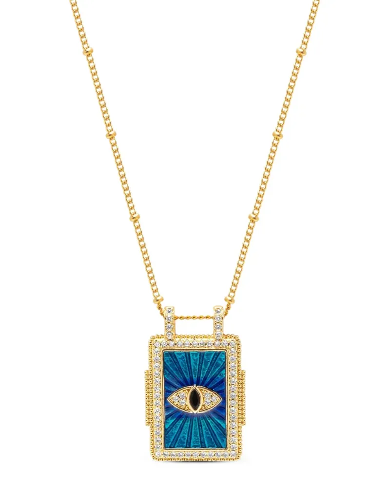 Nialaya evil-eye pendant necklace - Gold Gold