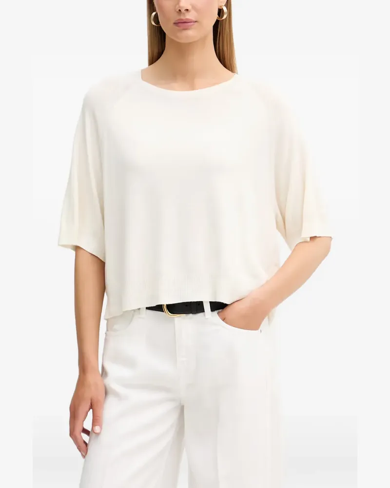 VICOLO raglan-sleeve fine-knit T-shirt - Weiß Weiß