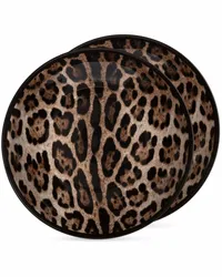 Dolce & Gabbana Zwei Suppenteller mit Leoparden-Print Braun