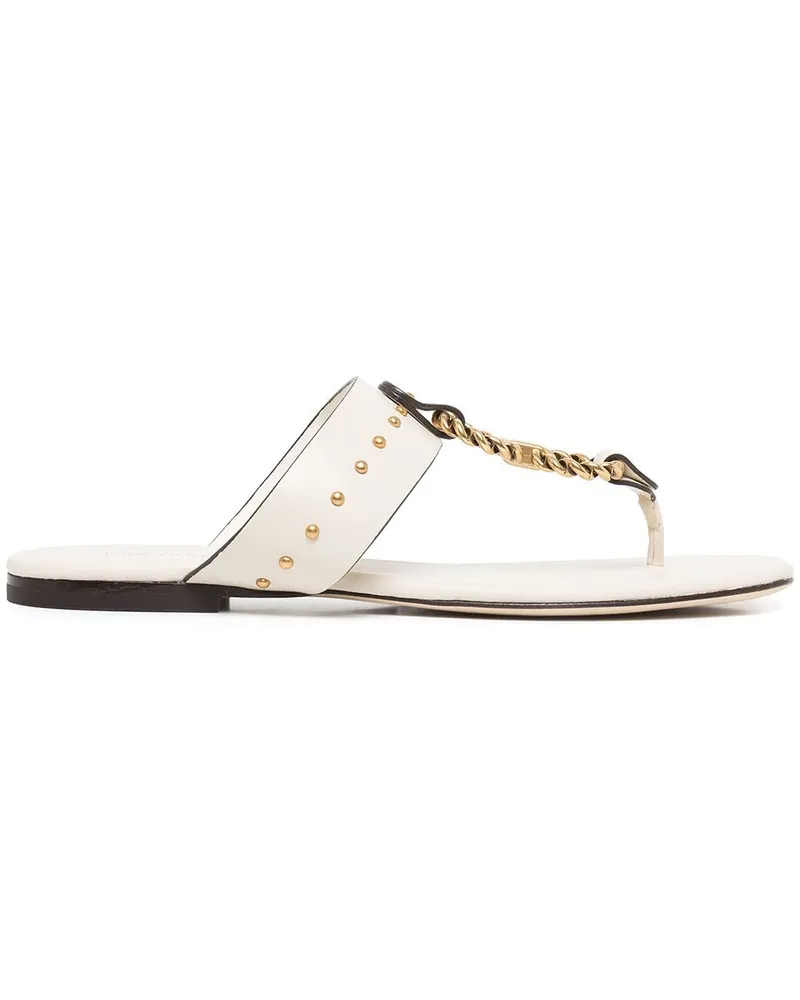 Tory Burch Sandalen mit Vintage-Schild - Weiß Weiß