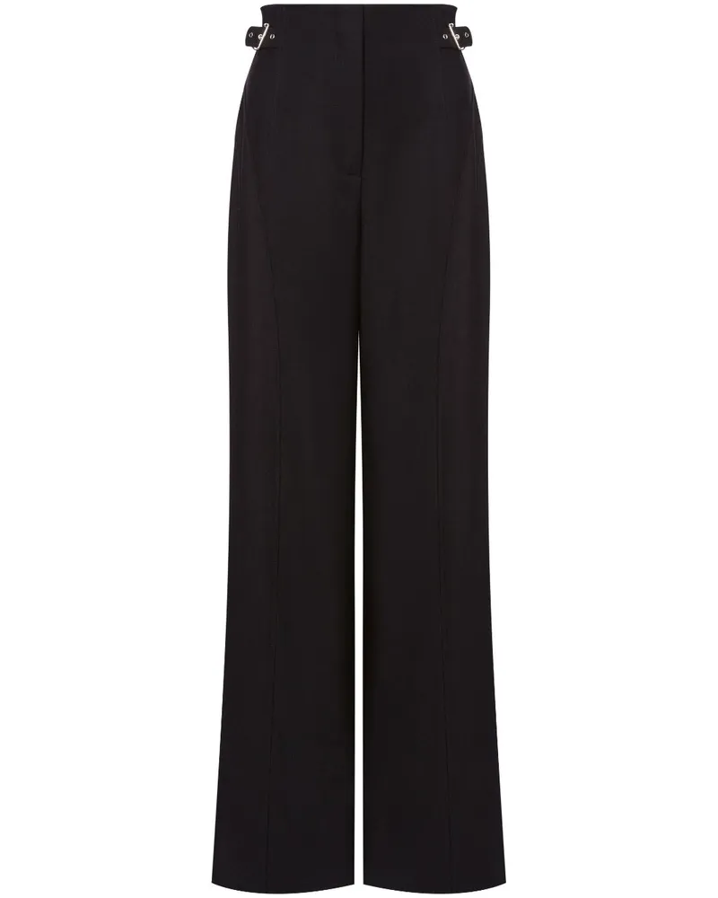 Alberta Ferretti Palazzohose mit seitlichen Streifen Schwarz