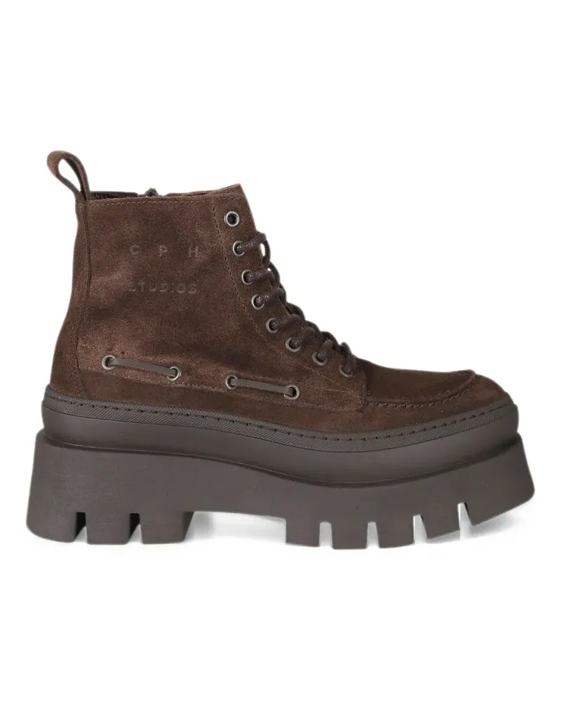 Copenhagen suede chunky-sole combat boots - Braun Braun