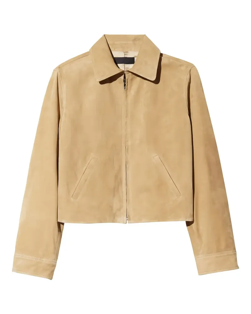 Nili Lotan Beauvais Wildlederjacke mit Reißverschluss - Nude Nude