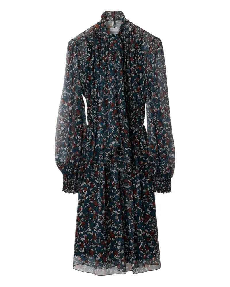 Burberry Ditsy Midikleid mit Blumen-Print - Schwarz Schwarz