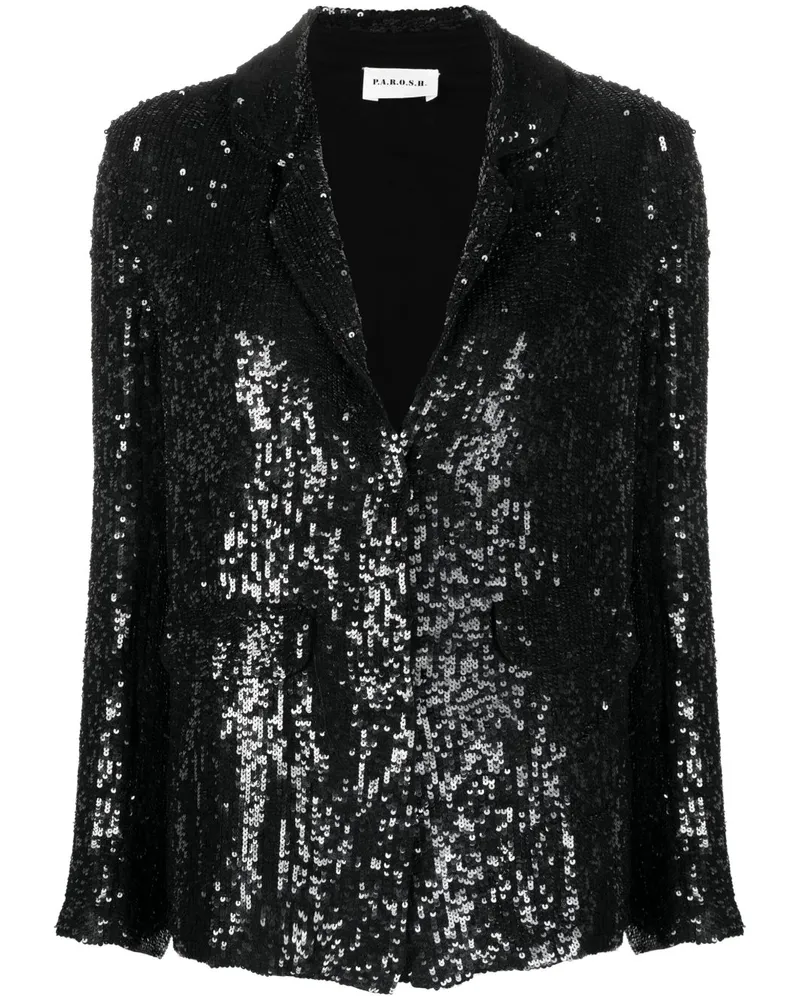 P.A.R.O.S.H. Blazer mit Pailletten - Schwarz Schwarz