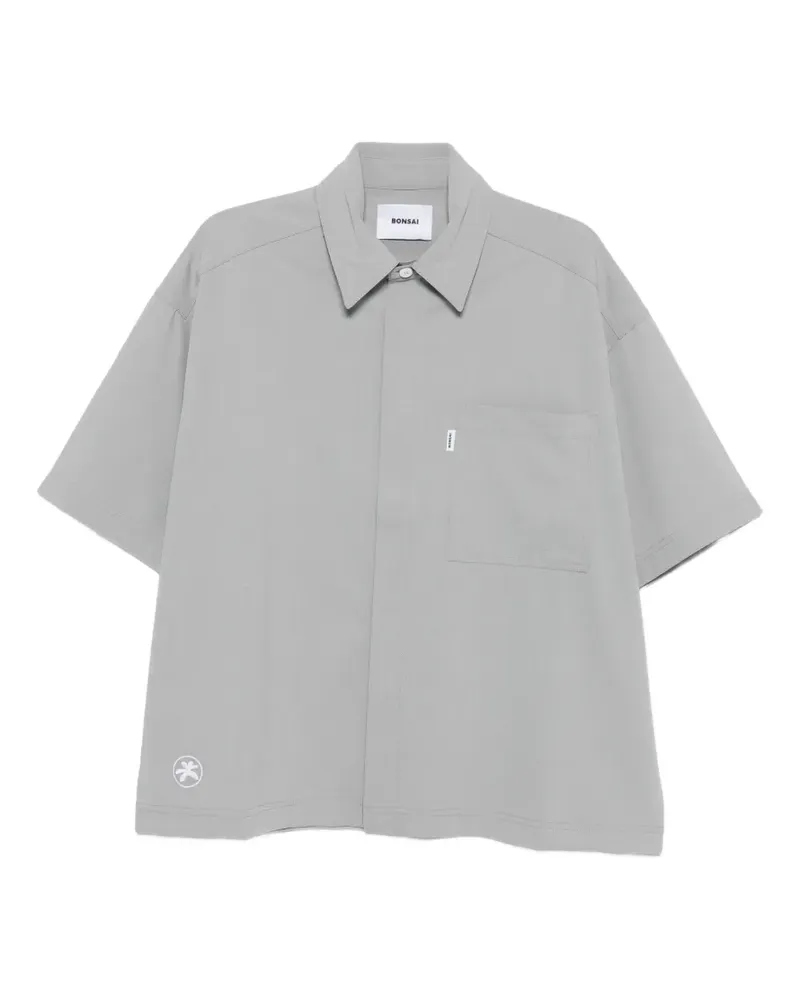 BONSAI embroidered-logo shirt - Grau Grau