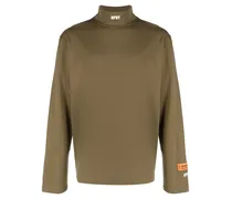 Langarmshirt mit Logo-Print - Grün