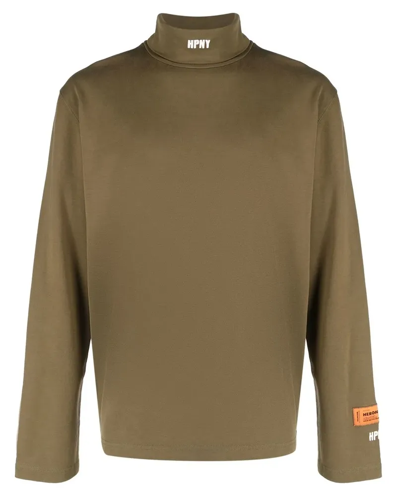 Heron Preston Langarmshirt mit Logo-Print - Grün Grün