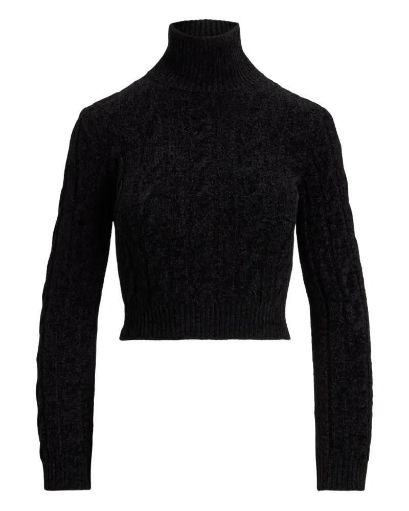 Ralph Lauren Rollkragenpullover mit Zopfmuster - Schwarz Schwarz