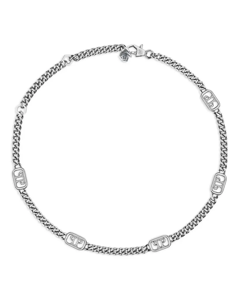 Philipp Plein lettering chain necklace - Silber Silber