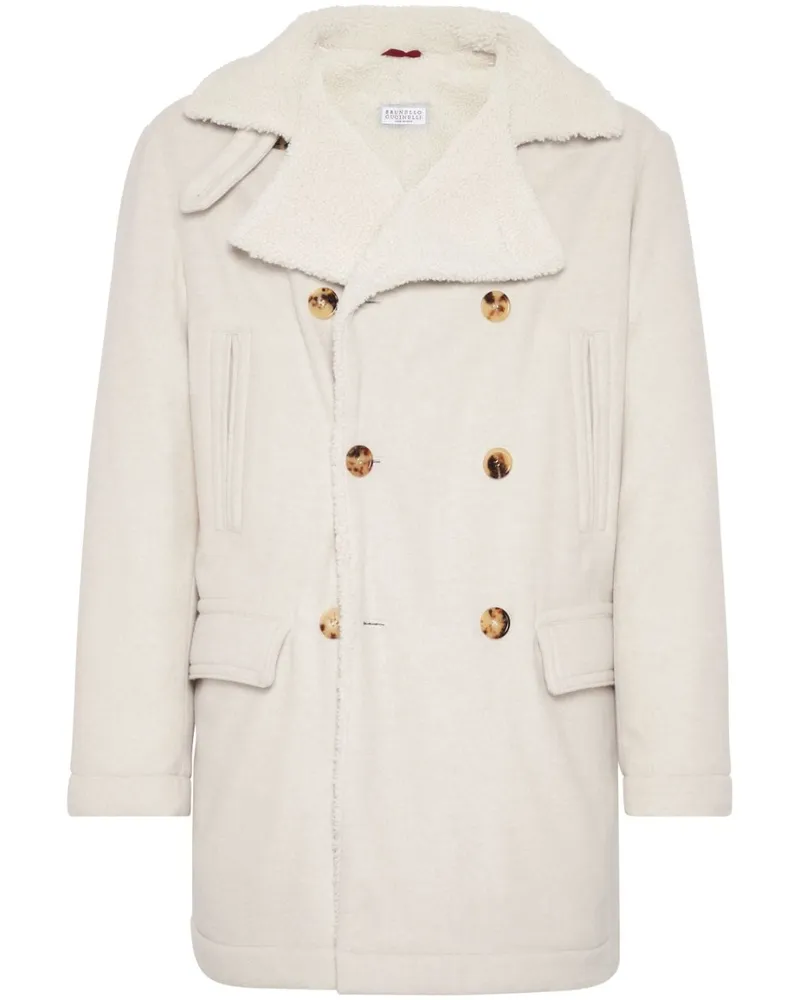 Brunello Cucinelli Doppelreihiger Mantel - Nude Nude