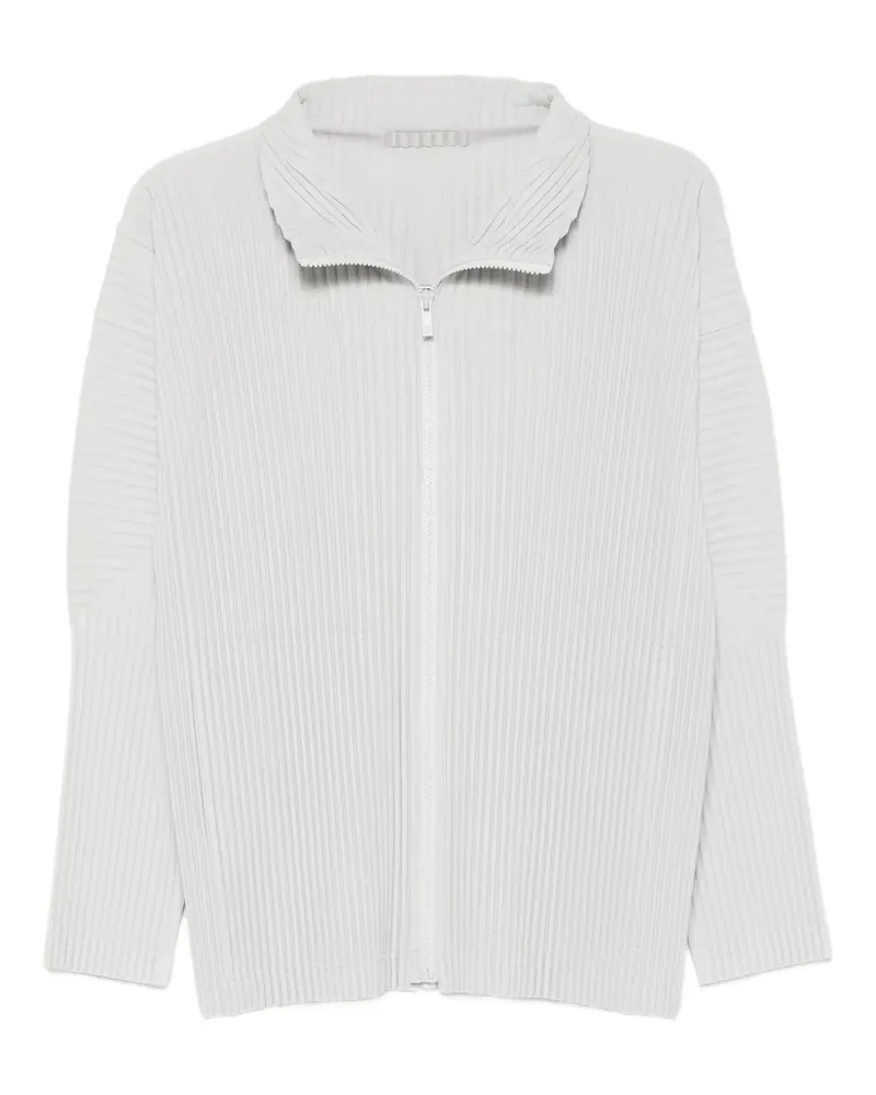 Issey Miyake Plissierte Hemdjacke mit Reißverschluss - Grau Grau