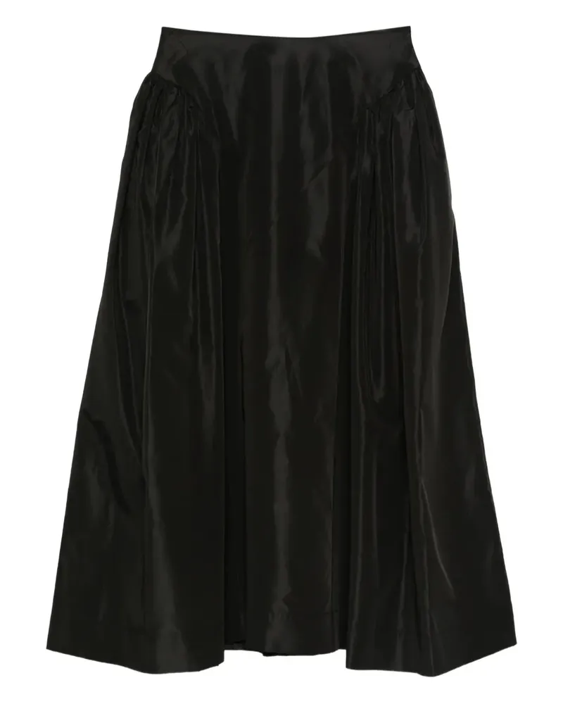 Simone Rocha pleated-detail midi skirt - Schwarz Schwarz
