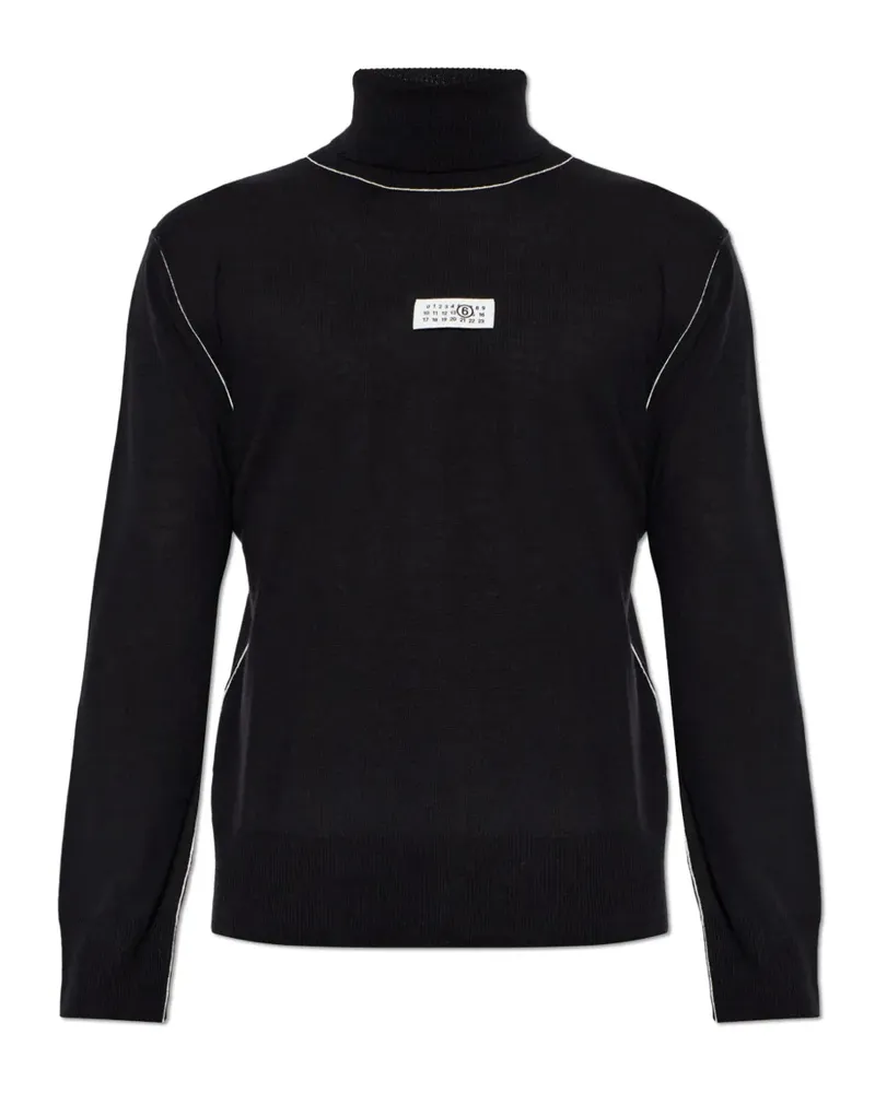 Maison Margiela Pullover mit Logo-Patch - Schwarz Schwarz