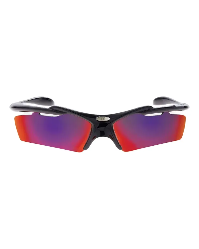 Balenciaga Sonnenbrille mit Shield-Gestell - Schwarz Schwarz