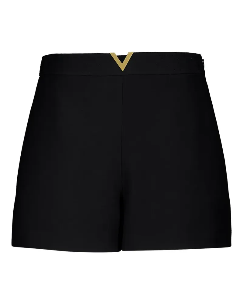 Valentino Garavani logo-detail crepe-couture shorts - Schwarz Schwarz
