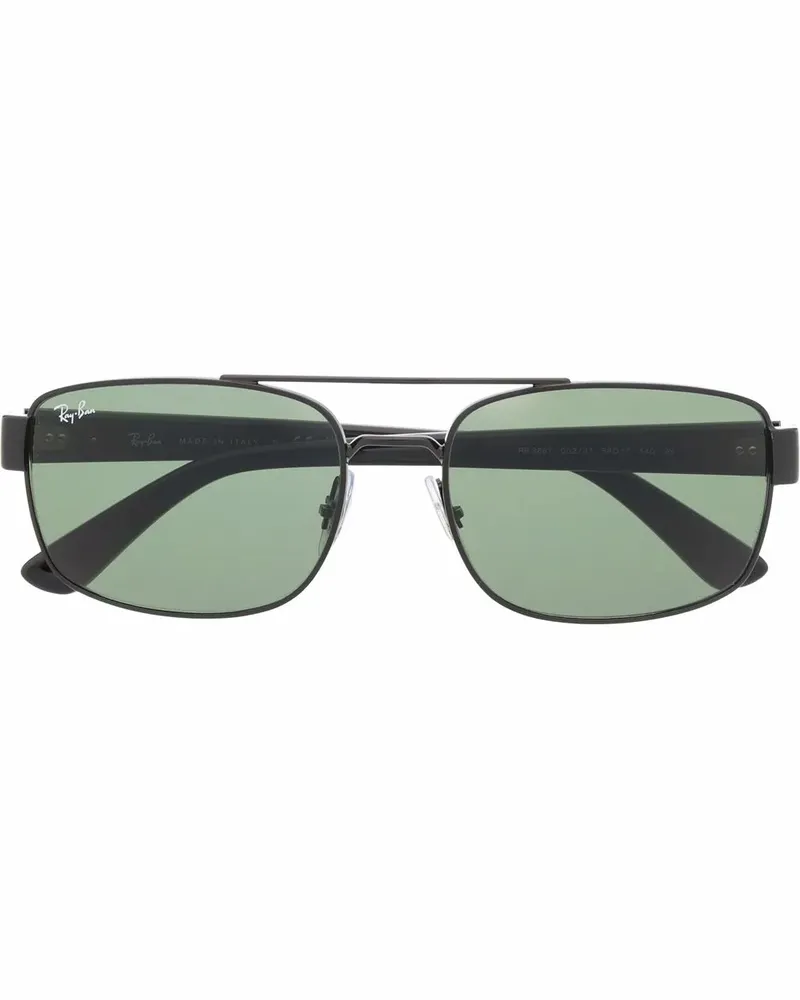 Ray Ban Sonnenbrille mit eckigem Gestell - Schwarz Schwarz