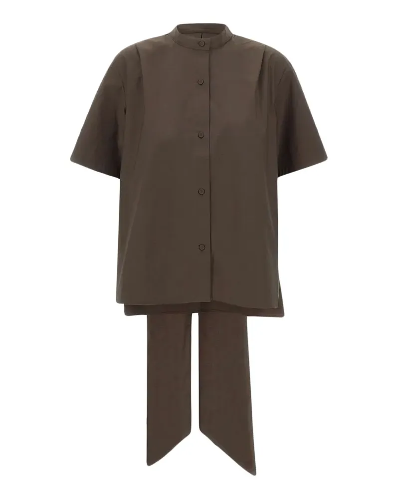 The Garment Cyprus Scarf mandarin collar hanging bands shirt - Braun Braun