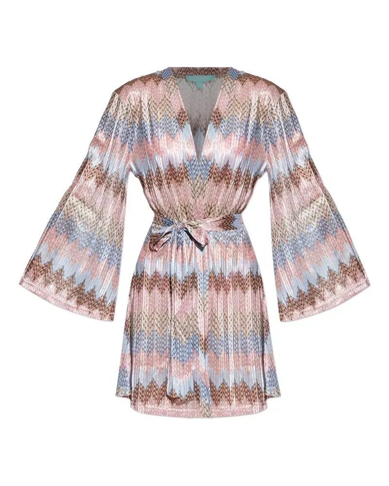 Melissa Odabash Anna zigzag stripe belted dress - Rosa Rosa