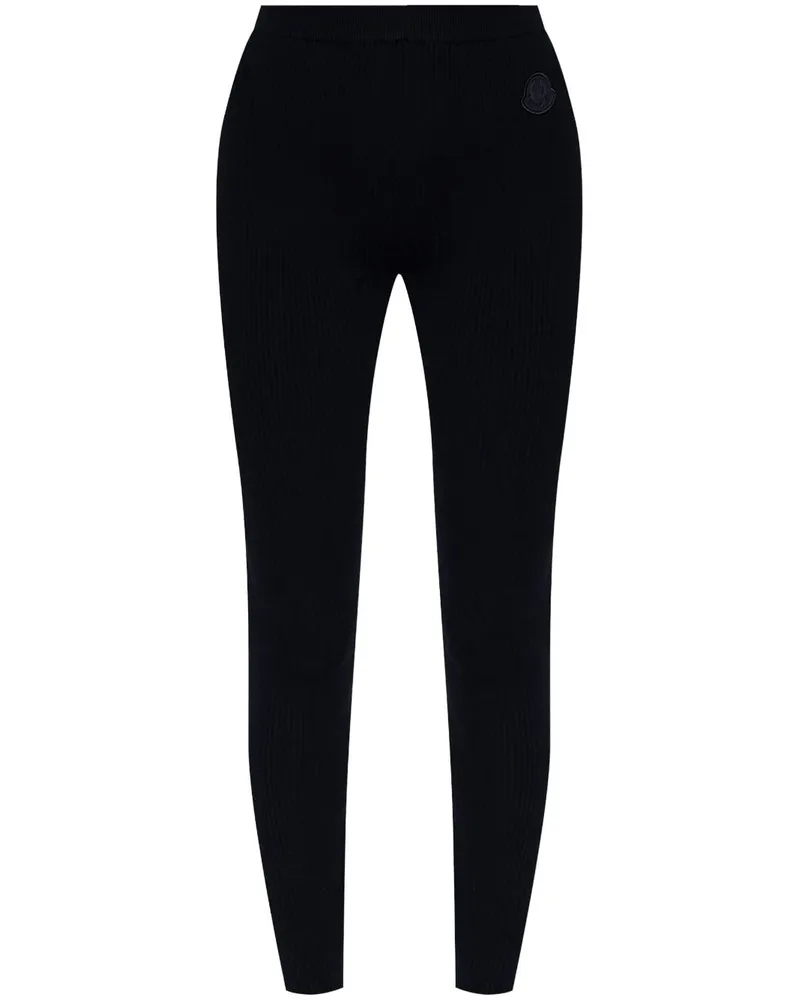 Moncler Leggings mit Logo-Applikation - Schwarz Schwarz