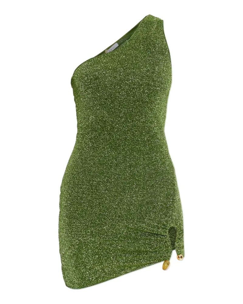 Oséree one-shoulder slit mini dress - Grün Grün