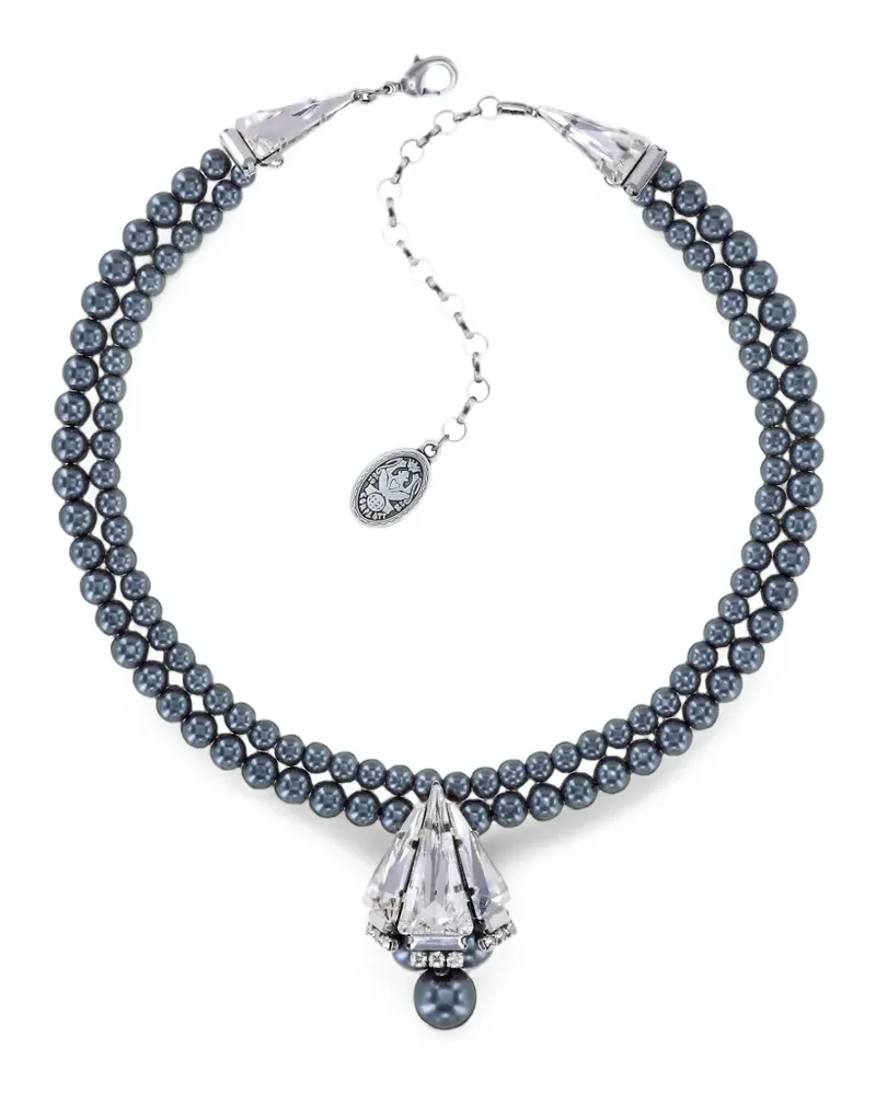 KONPLOTT Spikes and Pearls crystal-pendant necklace - Silber Silber