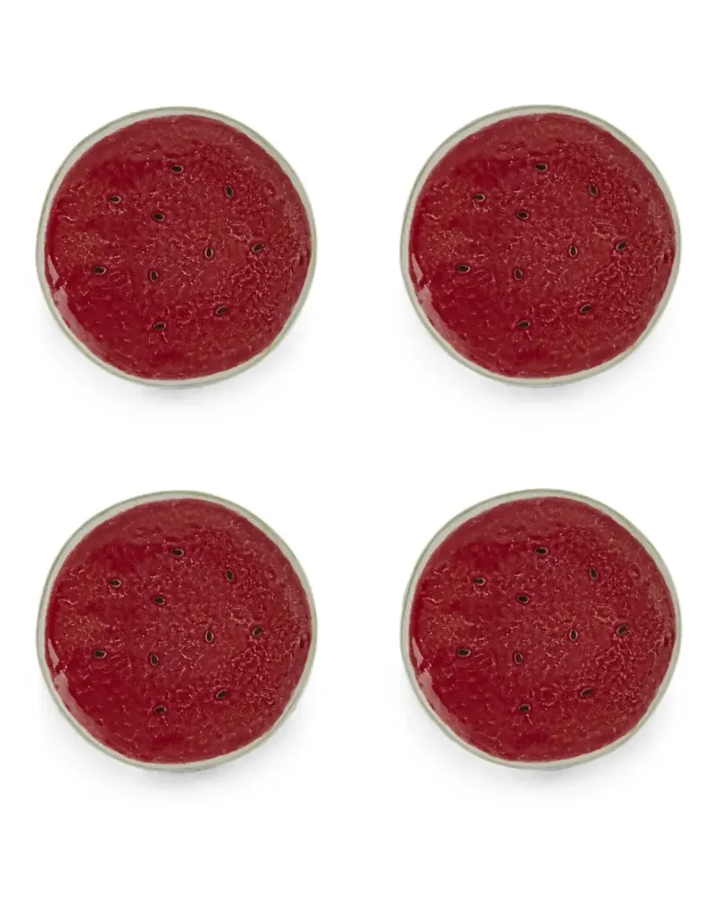 Bordallo Pinheiro Melancia Obstteller (4er-Set) - Rot Rot