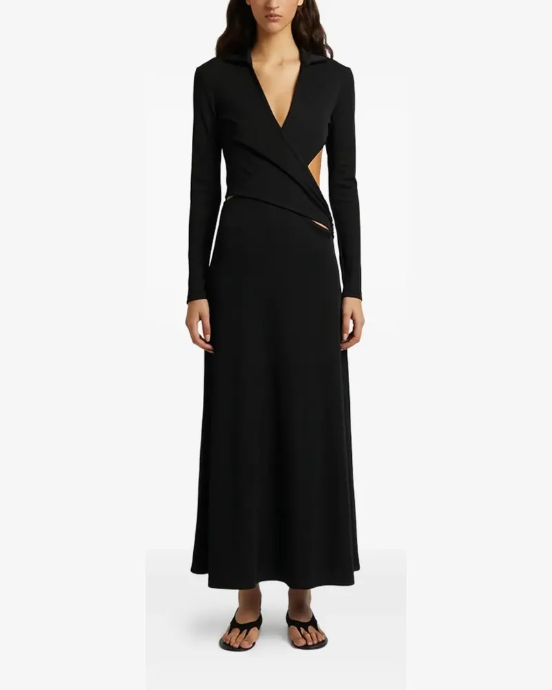 Christopher Esber Geripptes Fran Midikleid mit Cut-Out - Schwarz Schwarz