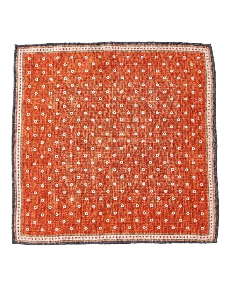 Brunello Cucinelli Einstecktuch aus Seide mit Polka Dots - Orange Orange