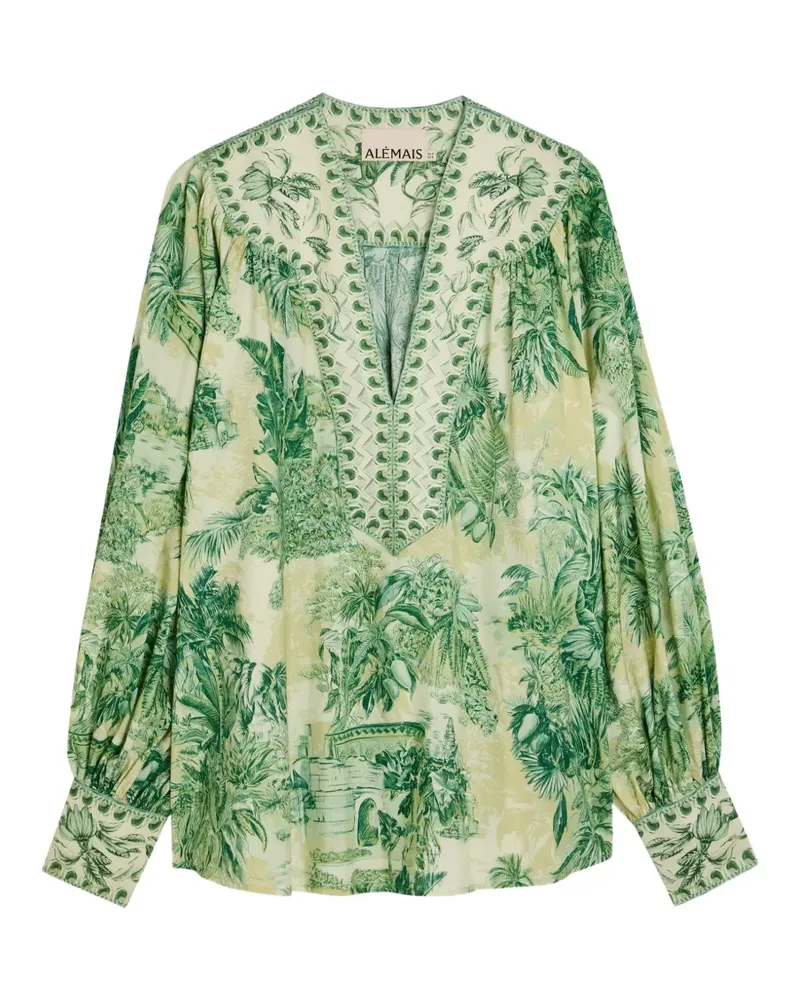 ALEMAIS floral print V-neck top - Grün Grün