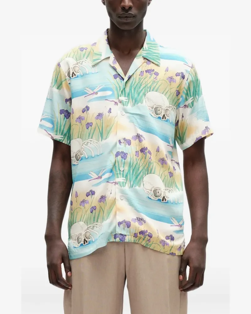 ENDLESS JOY Iris graphic-print short-sleeve shirt - Blau Blau