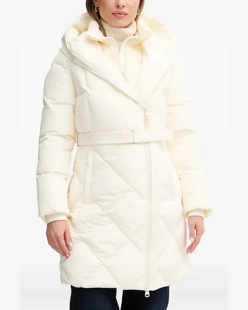 Mackage Ayumi hooded quilted belted coat - Nude Nude