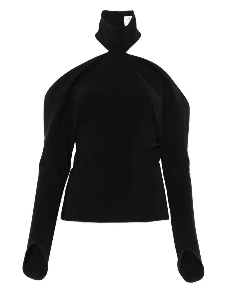 Courrèges Oberteil mit Cut-Outs - Schwarz Schwarz