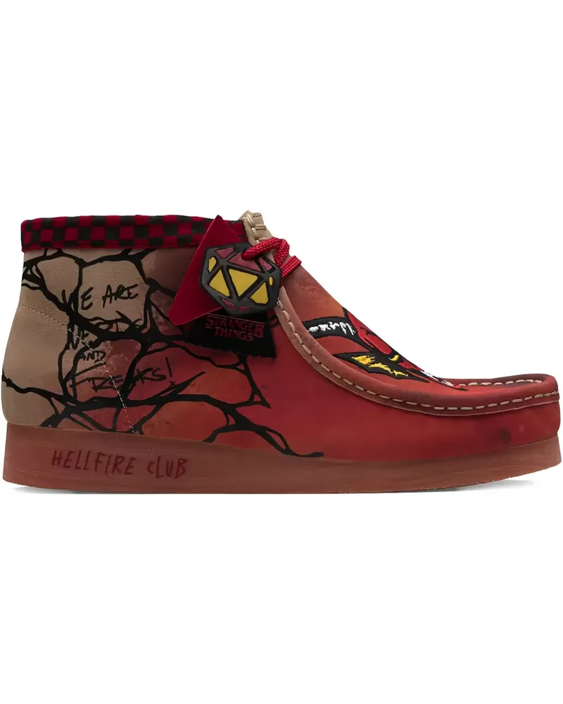 Clarks x Stranger Things Wallabee graphic lace-up shoes - Rot Rot