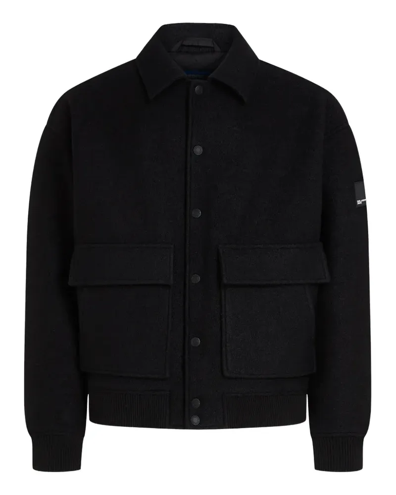 Karl Lagerfeld Bomberjacke mit Logo-Patch - Schwarz Schwarz