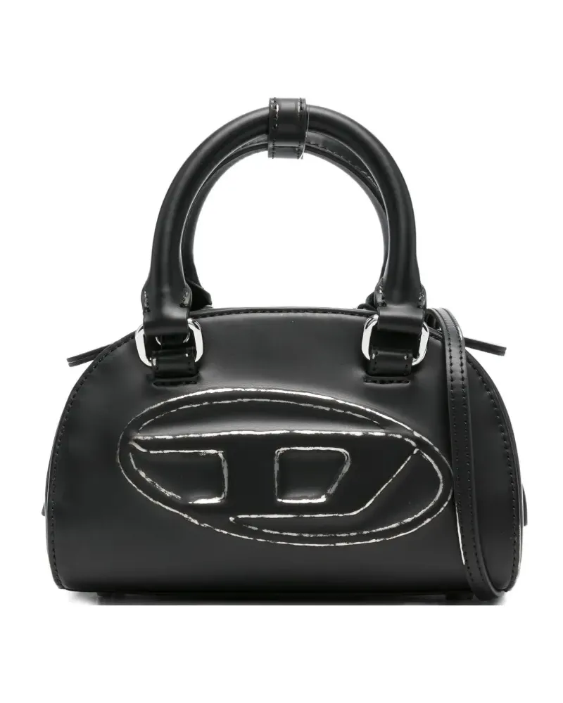Diesel 1DR Dome Tote Bag mit Logo - Schwarz Schwarz
