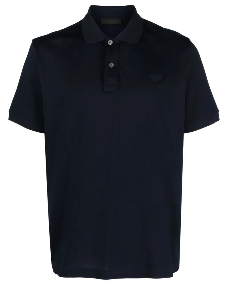 Prada Pikee-Poloshirt mit Triangel-Logo - Blau Blau