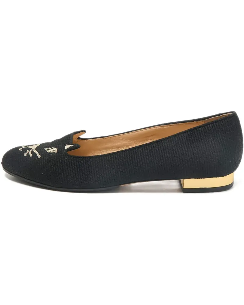 Charlotte Olympia Pumps mit Katzenstickerei - Schwarz Schwarz