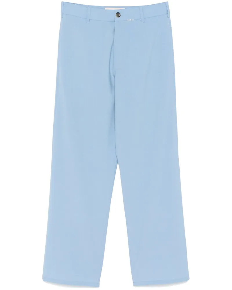 Marni Gerade Hose mit Mending-Logo - Blau Blau