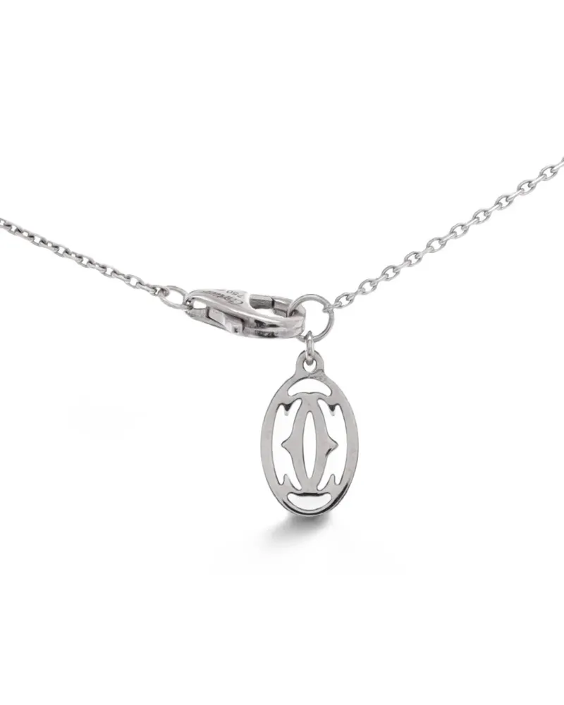 Cartier 18kt Weißgoldhalskette mit Kreuzanhänger und Diamanten - Silber Silber