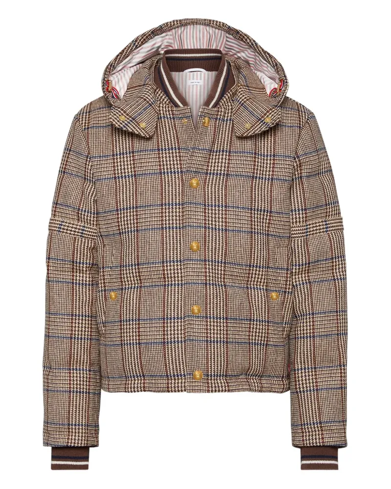 Thom Browne Gefütterte Jacke mit Karomuster - Braun Braun