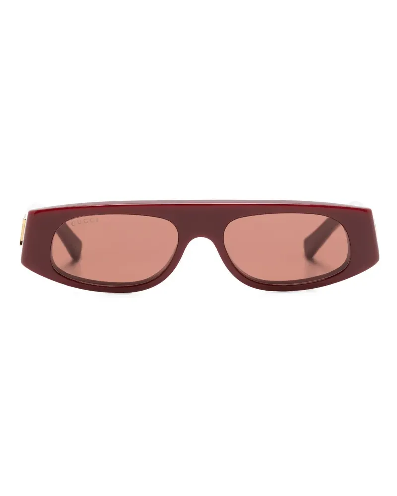Gucci Sonnenbrille mit eckigem Gestell - Rot Rot