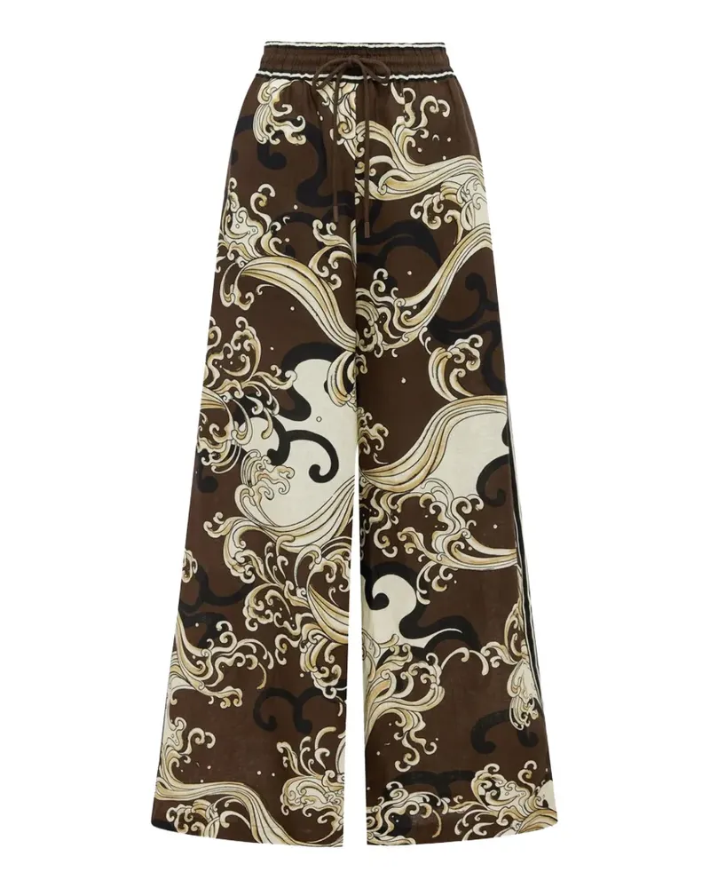 ALEMAIS Otis Hose mit Wellen-Print - Braun Braun